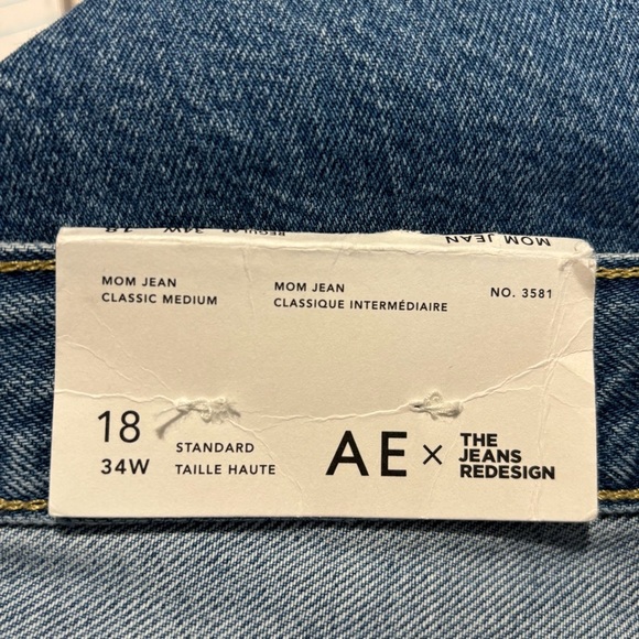 AMERICAN EAGLE The Jeans Redesign Sz 18 Mom High Rise Medium Ankle Jeans NEW - Picture 10 of 14